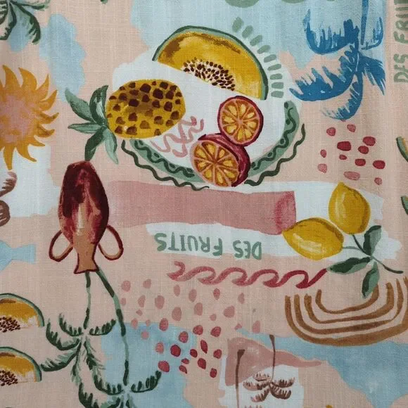 Paper Heart Anthropologie Fruit Print Linen Blend A Line Shift Mini Dress M Boho - Picture 3 of 10